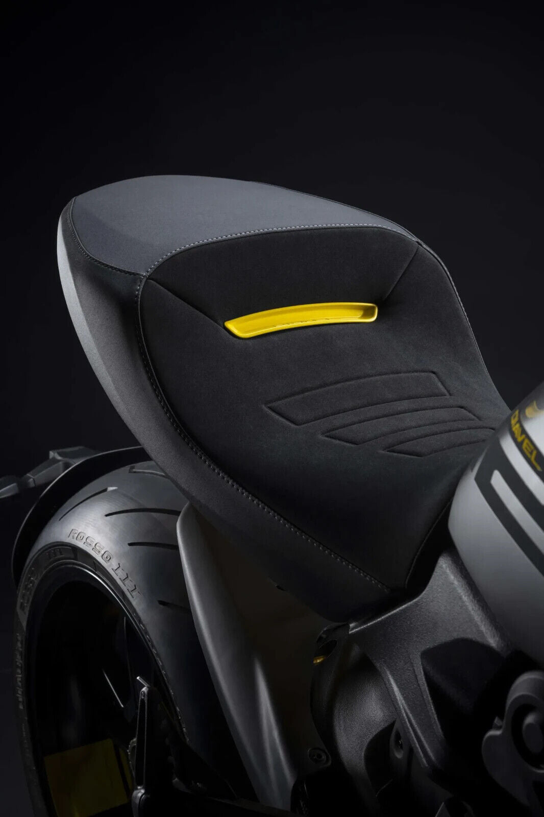 Tappezzeria Italia Comfort, Stylish Seat Cover With Logo DUCATI Diavel 1260 Black & Steel-DD126SC1-4YL Black/Yellow
