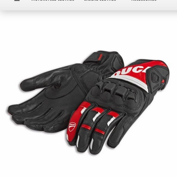 Ducati Fabric-Leather Gloves-Sport C4 98107710 Black/Red