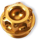 Ducati Performance Anodized Billet Aluminium Oil Filler Plug - Gold, Part # 96852108B