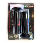 Coppia Manopole Nero/Rosso Stra Pair Grips Domino A01041C4240B7-0 Made in Italy
