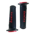 Coppia Manopole Nero/Rosso Stra Pair Grips Domino A01041C4240B7-0 Made in Italy