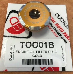 DUCABIKE Engine Oil Cap -Gold - TOO01B Made in Italy By Ducabike