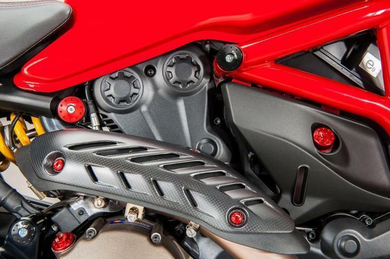 CNC Ducati Monster 821/1200 Exhaust Pipe Heat Guard Matte Carbon ZA965Y NEW Euro