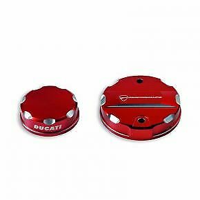 Ducati Performance Billet Brake and Clutch Reservoir Covers Red 96180331A