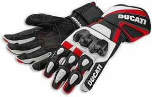 Ducati Perforance Leather Gloves by Spidi 981025707 Red, Black & White