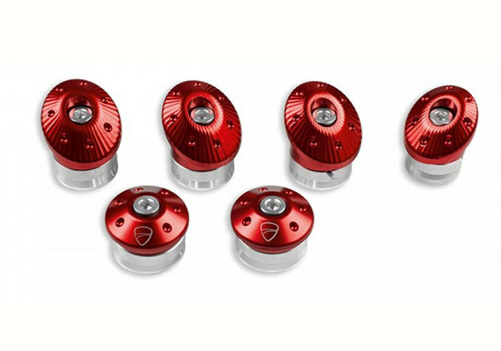 Genuine Ducati Monster Billet Aluminum Frame Plugs Set Red 97380121A