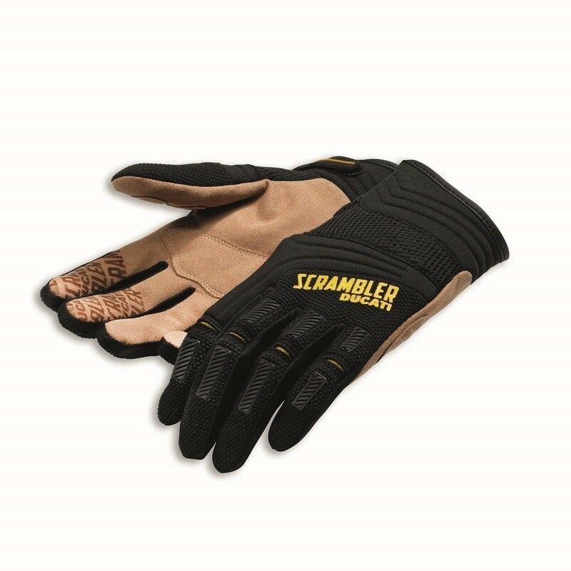 Genuine Ducati Overland Textile Gloves - Black and Beige Extra Large 981030876