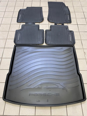 All-weather floor mats and luggage compartment liner Porsche Cayenne ( E3 ) KIT ( 9Y00448011E0 +95B04480048 ) Black ( 5 mats )